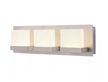 Home Decorators Collection Alberson Collection 3-Light Brushed Nickel LED Vanity Light with Frosted Acrylic Shade