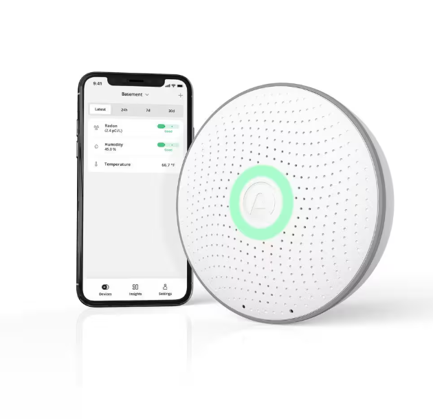Airthings Wave Radon Battery Operated Smart Radon Detector