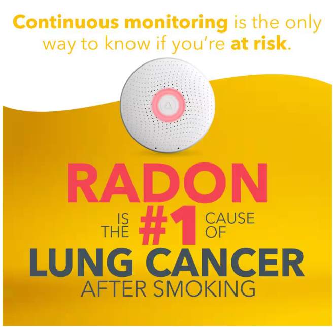 Airthings Wave Radon Battery Operated Smart Radon Detector
