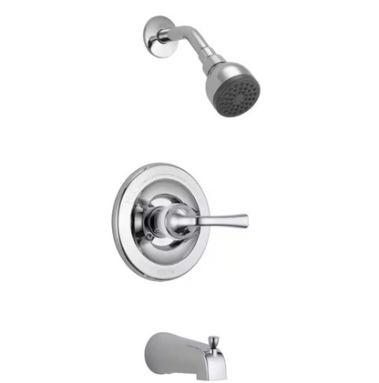 Delta Foundations Single-Handle 1-Spray Tub and Shower Faucet in Brushed Nickel (Valve Included)
