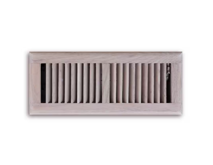 Hampton Bay Oak Wood 4 in. X 12 in. 2-Way Wooden Floor Register in Unfinished Oak