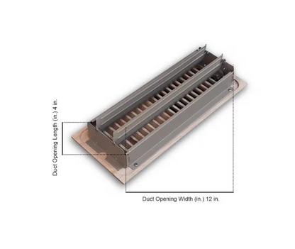 Hampton Bay Oak Wood 4 in. X 12 in. 2-Way Wooden Floor Register in Unfinished Oak