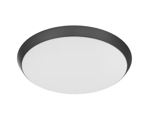 Commercial Electric 15 in. Matte Black Integrated LED Dimmable Selectable CCT Flush Mount Indoor Ceiling Light