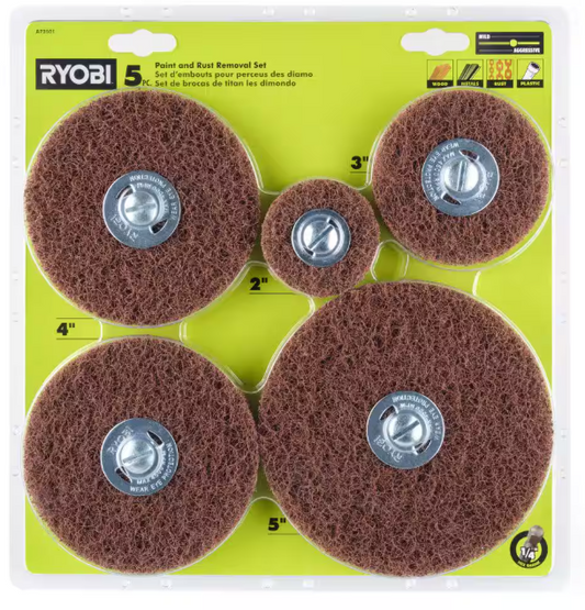 RYOBI Paint and Rust Removal Wheel Assortment Set (5-Piece)