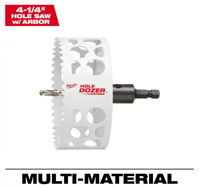 Milwaukee 4-1/4 in. HOLE DOZER Bi-Metal Hole Saw with 3/8 in. Arbor and Pilot Bit