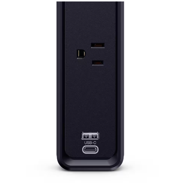 Commercial Electric 8 ft. 7-Outlet Surge Protector with USB in Black