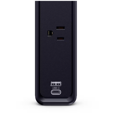 Commercial Electric 8 ft. 7-Outlet Surge Protector with USB in Black
