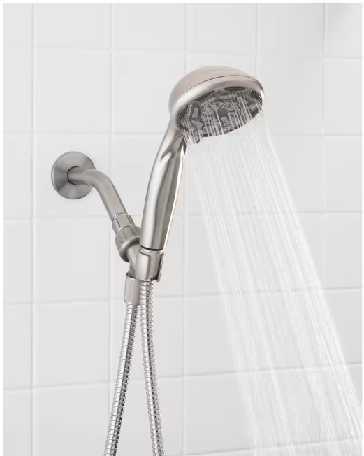 Glacier Bay 4 in. 6-Spray Wall Mount Handheld Shower Head in Brushed Nickel