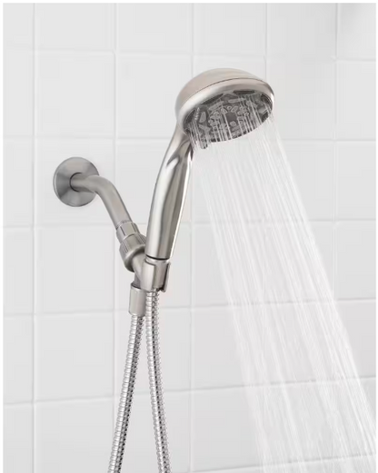 Glacier Bay 4 in. 6-Spray Wall Mount Handheld Shower Head in Brushed Nickel