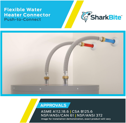 Sharkbite 1/2 x 3/4 FIP x 18in Length Water Heater Connector