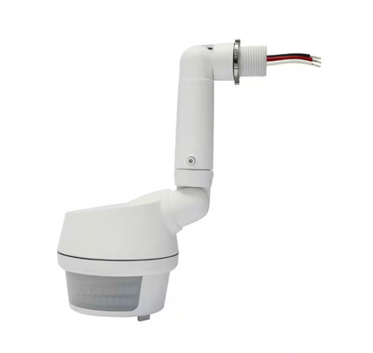 Commercial Electric 270-Degree White Motion Activated Wired Outdoor 1-Head Dusk to Dawn Security Flood Light Sensor