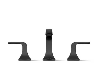 KOHLER Rubicon 8 in. Widespread 2-Handle Bathroom Faucet in Matte Black (Valve Included)