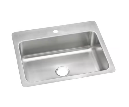 Elkay Dayton 27 in. Drop-In/Undermount Single Bowl 18-Gauge Stainless Steel Kitchen Sink Only