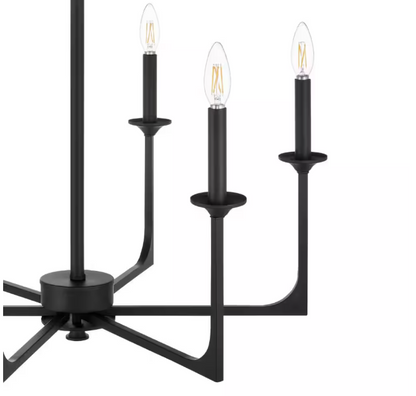 Hampton Bay Highgate 6-Light Matte Black Chandelier