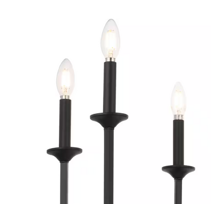 Hampton Bay Highgate 6-Light Matte Black Chandelier