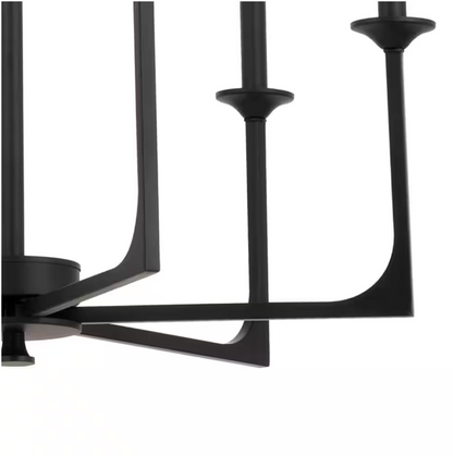 Hampton Bay Highgate 6-Light Matte Black Chandelier