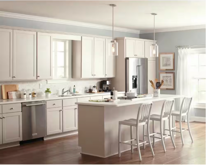 Hampton Bay Mullins 6.75 in. 1-Light Brushed Nickel Mini Pendant with Clear Glass Shade