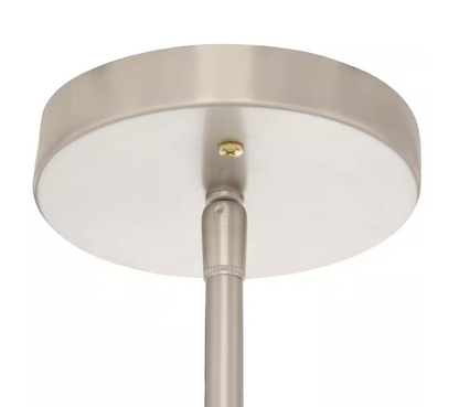 Hampton Bay Mullins 6.75 in. 1-Light Brushed Nickel Mini Pendant with Clear Glass Shade