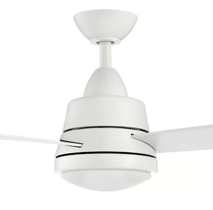 Hampton Bay Caprice 52 in. Integrated LED Indoor Matte White Ceiling Fan with Light Kit and Remote Control