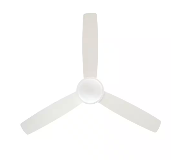 Hampton Bay Caprice 52 in. Integrated LED Indoor Matte White Ceiling Fan with Light Kit and Remote Control