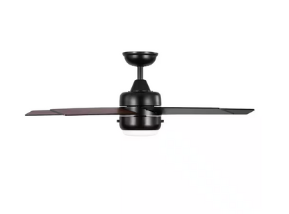 Hampton Bay Mena 44 in. LED Indoor/Outdoor Matte Black Ceiling Fan with Light Kit and Reversible Blades Included