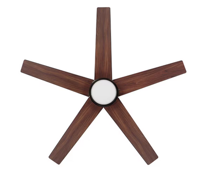 Hampton Bay Mena 44 in. LED Indoor/Outdoor Matte Black Ceiling Fan with Light Kit and Reversible Blades Included