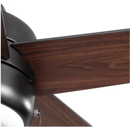 Hampton Bay Mena 44 in. LED Indoor/Outdoor Matte Black Ceiling Fan with Light Kit and Reversible Blades Included