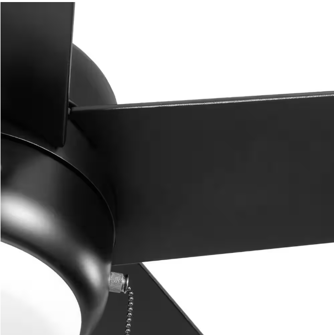 Hampton Bay Mena 44 in. LED Indoor/Outdoor Matte Black Ceiling Fan with Light Kit and Reversible Blades Included