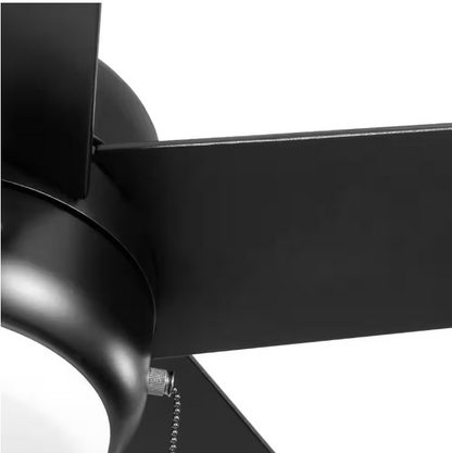 Hampton Bay Mena 44 in. LED Indoor/Outdoor Matte Black Ceiling Fan with Light Kit and Reversible Blades Included
