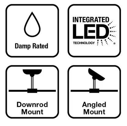 Hampton Bay Mena 44 in. LED Indoor/Outdoor Matte Black Ceiling Fan with Light Kit and Reversible Blades Included