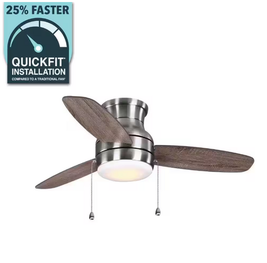 Home Decorators Collection Ashby Park 44 in. White Color Changing Integrated LED Brushed Nickel Ceiling Fan with Light Kit and 3 Reversible Blades