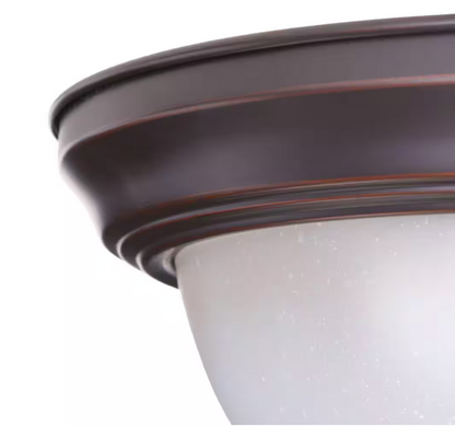 11 in. 1-Light Oil Rubbed Bronze Flush Mount (2-Pack)