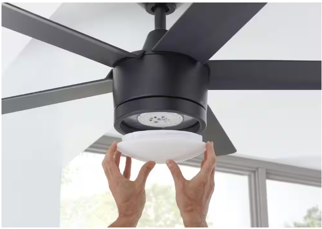 Home Decorators Collection Merwry 52 in. Integrated LED Indoor Matte Black Ceiling Fan with Light Kit and Remote Control