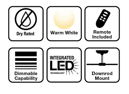 Home Decorators Collection Merwry 52 in. Integrated LED Indoor Matte Black Ceiling Fan with Light Kit and Remote Control