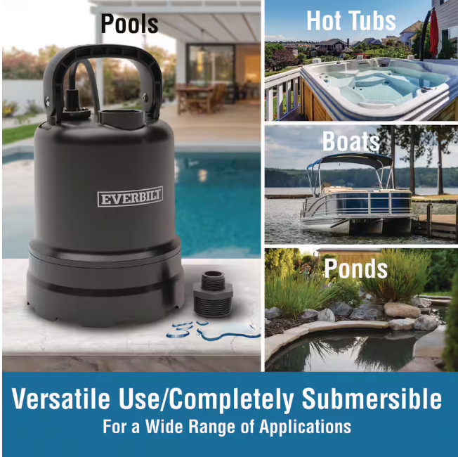 Everbilt 1/3 HP Submersible Aluminum Utility Pump