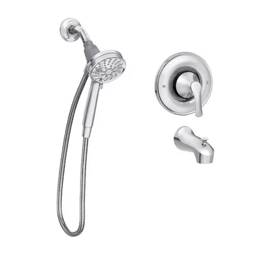 MOEN Darcy with Magnetix Single-Handle 6-Spray 3.75 in. Tub and Shower Faucet in Chrome (Valve Included)