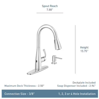 MOEN Essie Touchless Single-Handle Pull-Down Sprayer Kitchen Faucet with MotionSense Wave and Power Clean in Matte Black