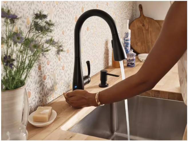 MOEN Essie Touchless Single-Handle Pull-Down Sprayer Kitchen Faucet with MotionSense Wave and Power Clean in Matte Black