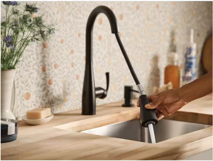 MOEN Essie Touchless Single-Handle Pull-Down Sprayer Kitchen Faucet with MotionSense Wave and Power Clean in Matte Black
