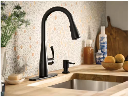 MOEN Essie Touchless Single-Handle Pull-Down Sprayer Kitchen Faucet with MotionSense Wave and Power Clean in Matte Black
