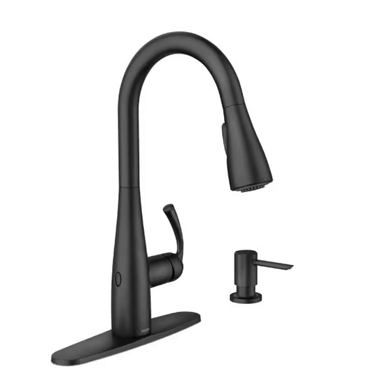 MOEN Essie Touchless Single-Handle Pull-Down Sprayer Kitchen Faucet with MotionSense Wave and Power Clean in Matte Black