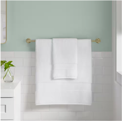 Glacier Bay Oswell 4-Piece Bath Hardware Set with 24 in. Towel Bar, TP Holder, Towel Ring and Robe Hook in Matte Gold