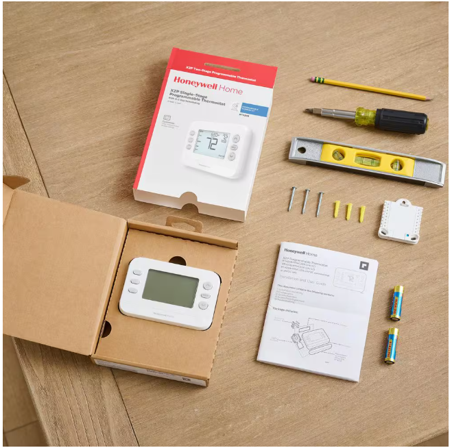 Honeywell Home X2P Programmable Thermostat, Single-Stage, 1-Heat/1-Cool, 5-2 Day Schedule