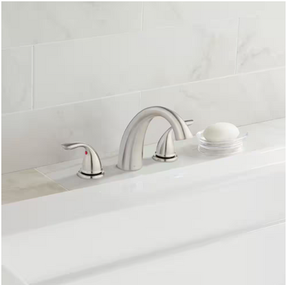 Glacier Bay Builders 2-Handle Deck-Mount Roman Tub Faucet in Brushed Nickel