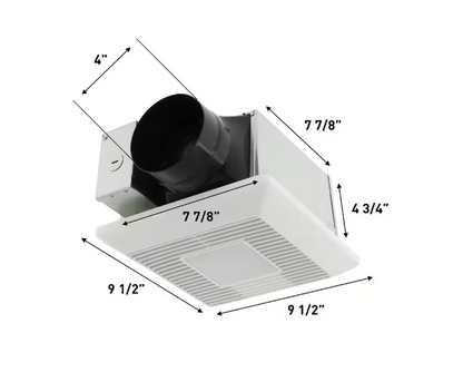 Panasonic Whisper Mighty LED Pick-A-Flow 70-90CFM Ceiling/Wall ENERGY STAR Bathroom Exhaust Fan 9.5 in. x 9.5 in. Grille Footprint