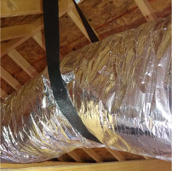 Master Flow 4 in. x 25 ft. Insulated Flexible Duct R6 Silver Jacket