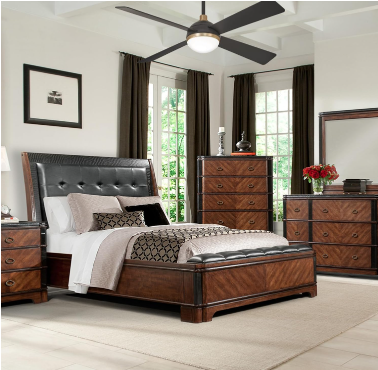 MINKA-AIRE F623L-BC/SBR Orb 54 Inch Ceiling Fan with Integrated 16W LED Light, Black Brushed Carbon/Soft Brass Finish