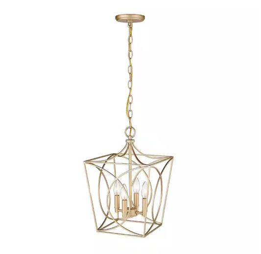 Millennium Lighting Tracy 12 in. 4-Light Painted Modern Gold Indoor Hanging Pendant Light