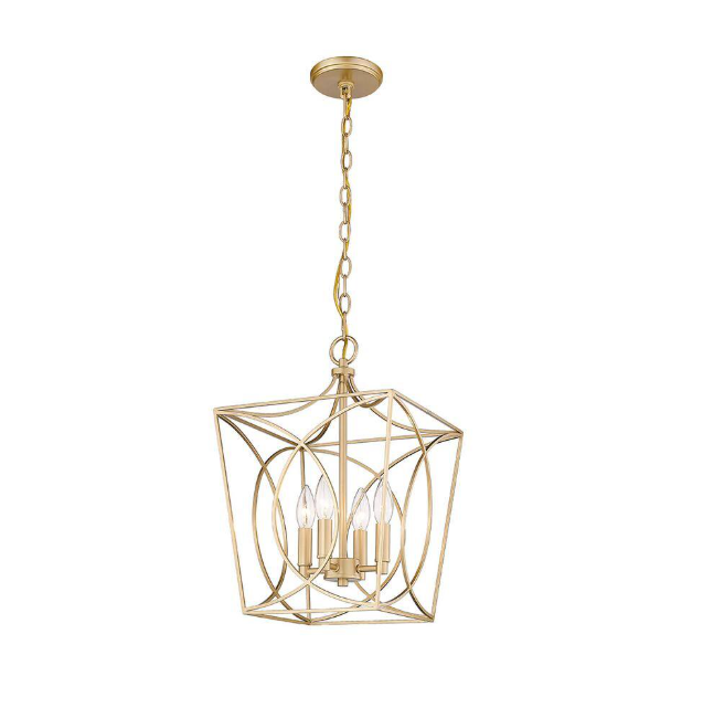 Millennium Lighting Tracy 12 in. 4-Light Painted Modern Gold Indoor Hanging Pendant Light