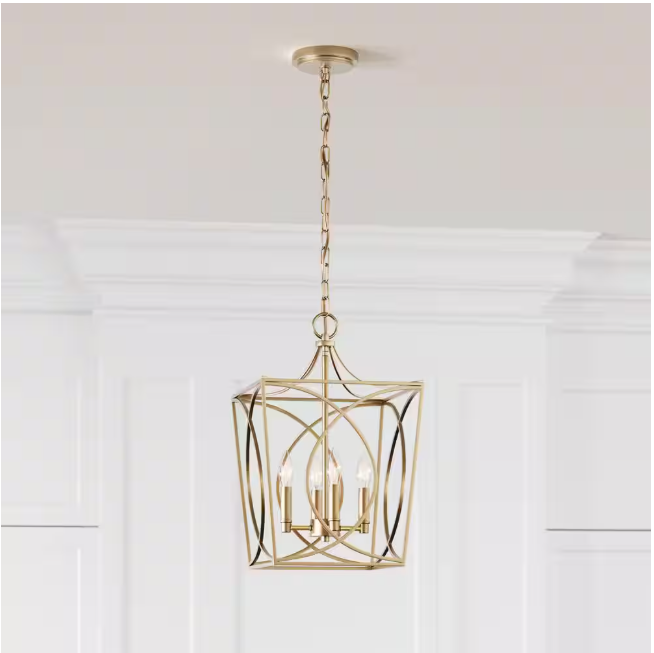 Millennium Lighting Tracy 12 in. 4-Light Painted Modern Gold Indoor Hanging Pendant Light